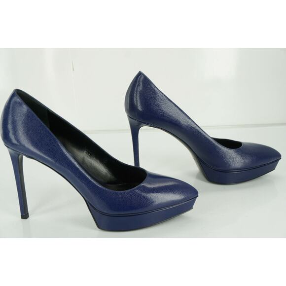 Saint Laurent Janis Blue Pointed Toe Platform Pumps Size 40 10 $775 YSL - Picture 7 of 12